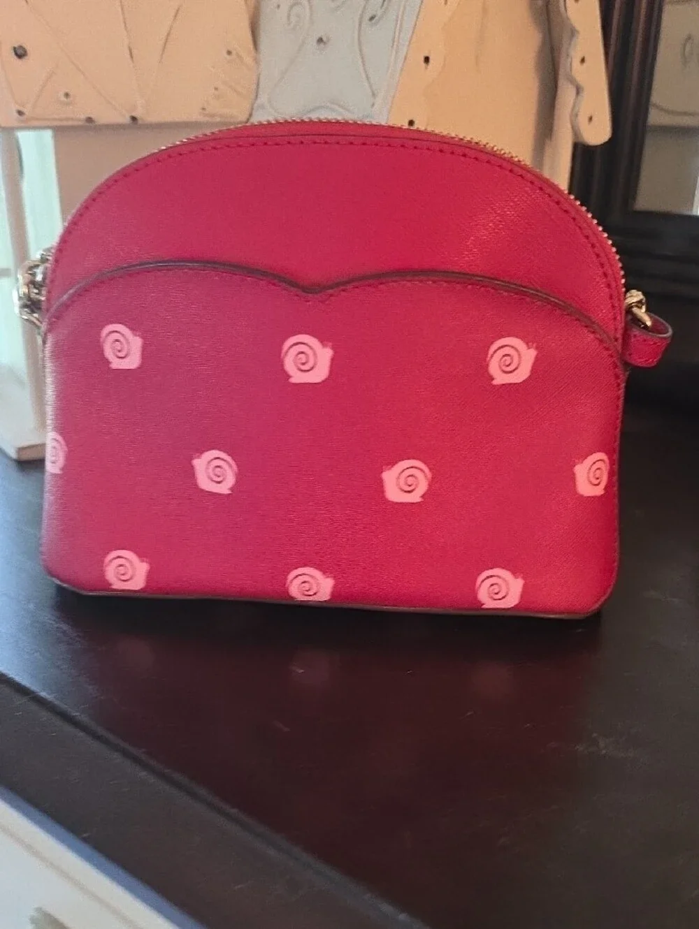 kate spade Bright Pink Snail Print Dome Crossbody